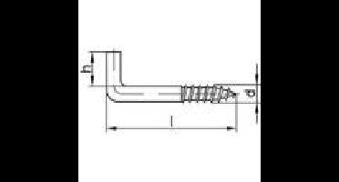 TOOLCRAFT 159600 Rechte schroefhaken 80 mm Galvanisch verzinkt staal 100 stuk(s)
