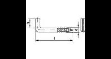 TOOLCRAFT 159605 Schroefhaken met sleuf 50 mm Galvanisch verzinkt staal 100 stuk(s)