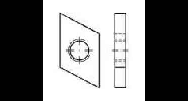 TOOLCRAFT 161553 Schroefplaten voor hamerkopschroeven M8 Staal Galvanisch verzinkt 100 stuk(s)