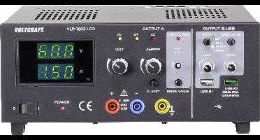 VOLTCRAFT VLP-1602 USB Labvoeding, regelbaar 0 - 60 V 0.01 - 1.5 A 123 W OVP Aantal uitgangen: 3 x