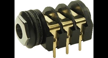 Cliff CL13345 Jackplug 6,35 mm Bus, inbouw horizontaal Aantal polen: 3 Stereo Zwart 1 stuk(s)