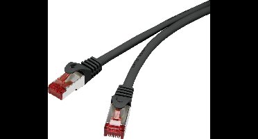 Renkforce RF-4737376 RJ45 Netwerkkabel, patchkabel CAT 6 S/FTP 0.25 m Zwart Snagless, Vergulde steekcontacten, Vlambestendig 1 stuk(s)