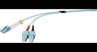 Renkforce RF-4755212 Glasvezel Optische vezel Aansluitkabel 1.00 m Turquoise [1x LC-stekker - 1x SC-stekker] 50/125 µ Multimode OM3