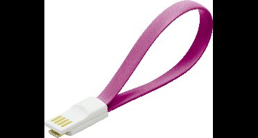LogiLink CU0087 USB-kabel USB 2.0 USB-A stekker, USB-micro-B stekker 0.22 m Pink Magneet op de kabeleinden