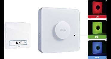 m-e modern-electronics 41144 Complete set voor Draadloze deurbel Verlicht, Met naambord