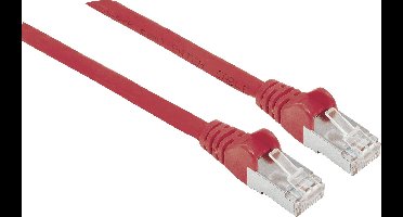 Intellinet 319119 RJ45 Netwerkkabel, patchkabel CAT 6A S/FTP 3.00 m Rood Folie afscherming, Afscherming gevlochten, Halogeenvrij 1 stuk(s)