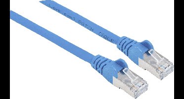 Intellinet 350747 RJ45 Netwerkkabel, patchkabel CAT 6A S/FTP 1.50 m Blauw Folie afscherming, Afscherming gevlochten, Halogeenvrij 1 stuk(s)