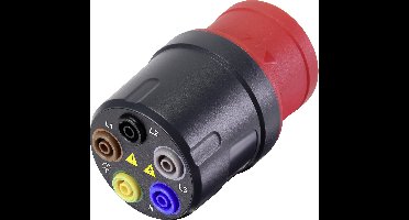 VOLTCRAFT VMA-3L 16 Meetadapter CEE-stekker 16 A 5-polig - Bus 4 mm Donkergrijs, Rood