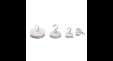 magnetoplan Magnetische haak 52625 (Ø) 25 mm Rond, Met haak Wit 1 stuk(s) 52625