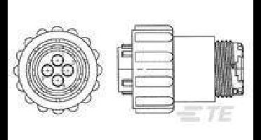 TE Connectivity 796094-2 Ronde connector Stekker, recht Totaal aantal polen: 4 1 stuk(s)