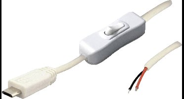 BKL Electronic 10080117 BKL Electronic MUSB 10080117 - micro-USB-kabelstekker met schakelaar wit Stekker, recht 2-polig bezet 1 stuk(s)