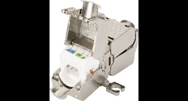 Digitus RJ45 / Connector Netwerk Adapter CAT 6A, Zonder connectoren [1x LSA, Snijklem, Snelaansluiting - 1x LSA, Snijklem, Snelaansluiting] Zilver, Staal