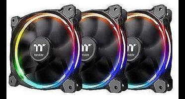Thermaltake Riing 12 RGB Sync 3 Pack PC-ventilator Zwart, RGB (b x h x d) 120 x 120 x 25 mm Incl. LED-verlichting