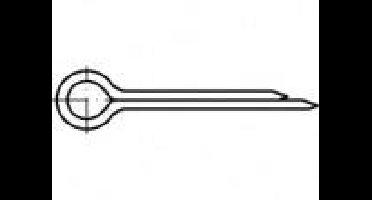 TOOLCRAFT ISO 1234 1.4300/A2 splitpennen, afmeting: 2,5 x 50 (500 stuks) 50 mm 500 stuk(s)