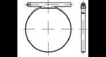 TOOLCRAFT TO-5395098 Slangklem DIN 3017 staal (W1) vorm C1 gegalvaniseerd slangklemmen, met ronde bouten, eendelig afmeting: 121 - 130/25 25 mm 25 stuk(s)