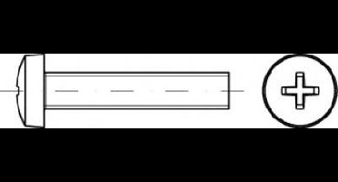 TOOLCRAFT TO-5430870 Lenscilinderschroeven M2,5 10 mm Kruiskop Phillips Staal Galvanisch verzinkt 200 stuk(s)