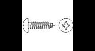 TOOLCRAFT TO-5435322 Lenskop-plaatschroeven 19 mm Kruiskop Pozidriv DIN 7981 Staal Galvanisch verzinkt 100 stuk(s)