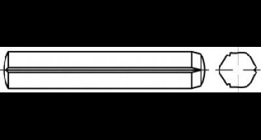 TOOLCRAFT TO-5437482 Cilindrische kerfstift 4 mm Staal 100 stuk(s)