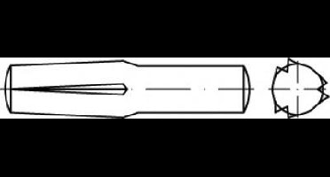 TOOLCRAFT TO-5437881 Gekerfde conische geleidepen 5 mm Staal 100 stuk(s)