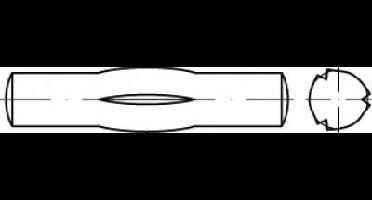 TOOLCRAFT TO-5438058 Geleidepen met middenkerf 4 mm Staal 100 stuk(s)