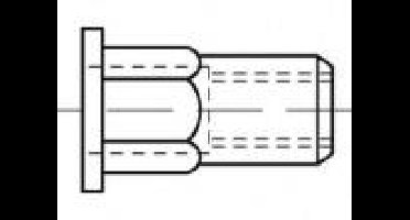 TOOLCRAFT TO-5444322 Popmoer M5 Staal 500 stuk(s)