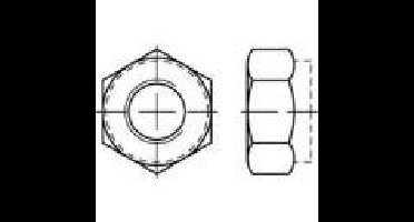 TOOLCRAFT TO-5450991 Zeskantmoeren M6 DIN 985 Messing 100 stuk(s)