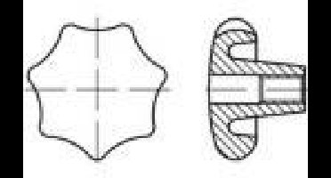 TOOLCRAFT Stergreep Messing, Kunststof TO-5453901 10 stuk(s)