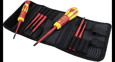 C.K Wisselklingset 10-delig Plat, Kruiskop Pozidriv, Plus/minus VDE