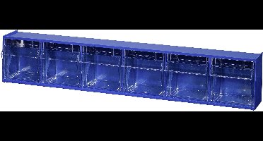 Allit 464440 Assortimentsbakken VarioPlus ProFlip 6 (b x h x d) 600 x 115 x 95 mm Blauw, Transparant 1 stuk(s)