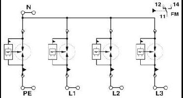 Phoenix Contact 2908264 FLT-SEC-P-T1-3S-440/35-FM Overspanningsveilige afleider 1 stuk(s)