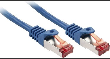 LINDY 47350 RJ45 Netwerkkabel, patchkabel CAT 6 S/FTP 0.30 m Blauw 1 stuk(s)
