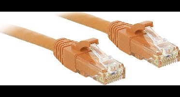 LINDY 48107 RJ45 Netwerkkabel, patchkabel CAT 6 U/UTP 1.00 m Oranje Snagless 1 stuk(s)