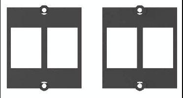 BACHMANN maatwerk module frame 2x Keystone met metalen beugel, zwart