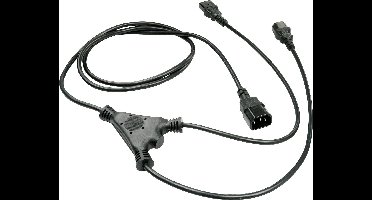 LINDY Stroom Aansluitkabel [2x Apparaatstekker, female C13 10A - 1x Apparaatstekker, male C14] 2.00 m