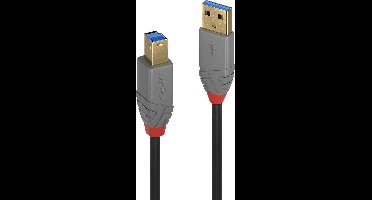 LINDY 36743 USB-kabel USB 3.2 Gen1 USB-A stekker, USB-B stekker 3.00 m Zwart
