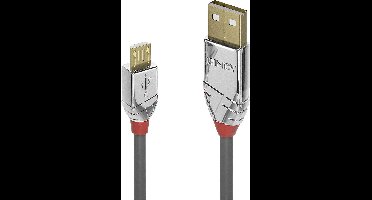 LINDY 36654 USB-kabel USB 2.0 USB-A stekker, USB-micro-B stekker 5.00 m Grijs
