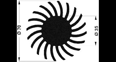 Fischer Elektronik 10021479 SK 571 10 SA LED-koellichaam 2.45 K/W (Ø x h) 70 mm x 10 mm