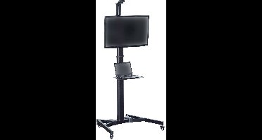 Digitus DA-90370 TV-wagen 94,0 cm (37) - 177,8 cm (70) Kantelbaar, In hoogte verstelbaar Met toetsenbordlade, Met vergrendeling, Verstelbare ondersteun,