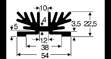Fischer Elektronik 10022453 SK 65 37,5 SA-1 X M3 Koellichaam 3.5 K/W (l x b x h) 54 x 37.5 x 22 mm SOT-32