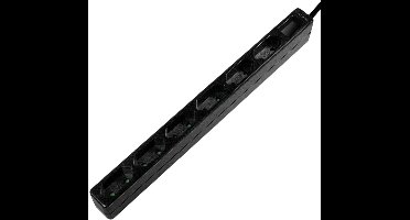 LogiLink LPS231B Stekkerdoos 6-voudig Zwart Eurostekker 1 stuk(s)