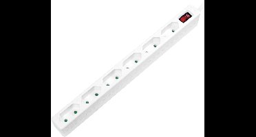 LogiLink LPS232 Stekkerdoos met schakelaar 6-voudig Wit Randaarde stekker 1 stuk(s)