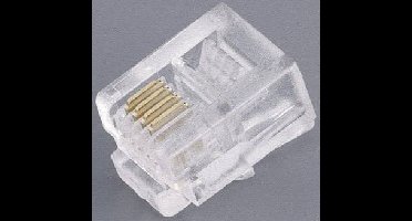 BKL Electronic 142142 Modulaire stekker Stekker, recht Aantal polen: 6P4C Transparant 1 stuk(s)