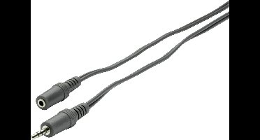 SpeaKa Professional SP-1300376 Jackplug Audio Verlengkabel [1x Jackplug male 3,5 mm - 1x Jackplug female 3,5 mm] 2.00 m Grijs