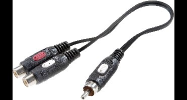 SpeaKa Professional SP-7869820 Cinch Audio Y-adapter [1x Cinch-stekker - 2x Cinch-koppeling] Zwart