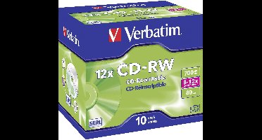 Verbatim 43148 CD-RW disc 700 MB 10 stuk(s) Jewelcase Herschrijfbaar