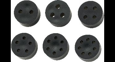 TRU COMPONENTS TC-10820764 TC-MH14-4A203 Meervoudig dicht-inzetstuk PG11 4 x 1.3 - 2.3 mm Rubber Zwart 50 stuk(s)