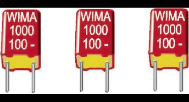 Wima FKS 2 3300pF 5% 100V RM5 1 stuk(s) FKS-foliecondensator Radiaal bedraad 3300 pF 100 V/DC 5 % 5 mm (l x b x h) 7.2 x 2.5 x 6.5 mm