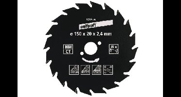 Wolfcraft 6364000 Hardmetaal-cirkelzaagblad 150 x 20 mm Aantal tanden: 20 1 stuk(s)