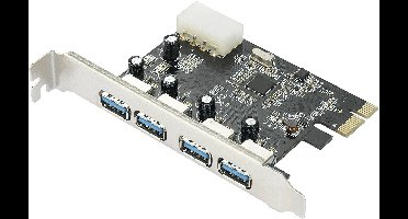Renkforce 4 poorten USB 3.2 Gen 1-controllerkaart USB-A PCIe