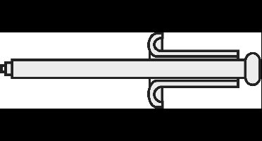 TOOLCRAFT 194715 Popnagel (Ø x l) 5 mm x 10 mm Staal Aluminium A5*10 D7337-AL/ST 10 stuk(s)